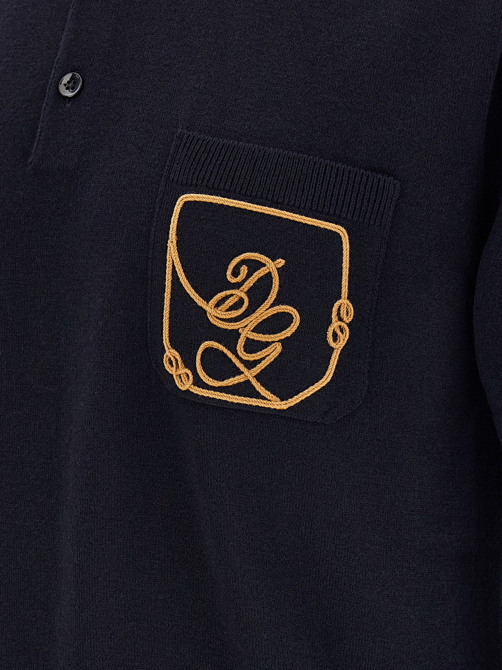 Dolce & Gabbana Logo Embroidery  Shirt Polo - Blu | 7360df90daf0ae4433b0c64b3f78759650b38f27