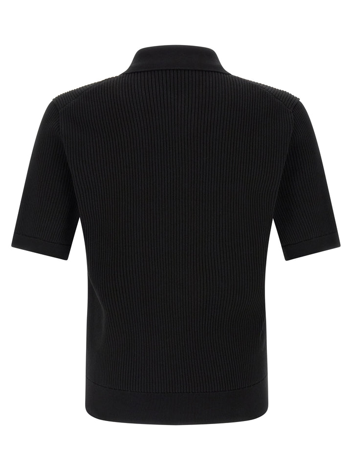 Dolce & Gabbana Micro-Ribbed  Shirt Polo - Nero | f300dd3da2d085695fdb8946d89c683c468ac6f2