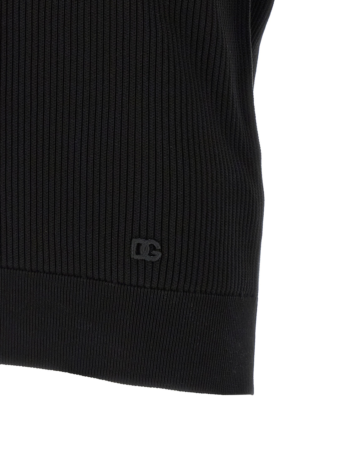 Dolce & Gabbana Micro-Ribbed  Shirt Polo - Nero | dd7a0c85afbfb4483b5561e90c5903ee60bf461f