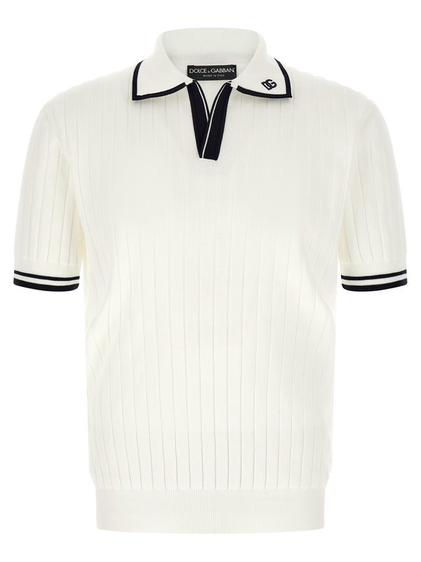 A Coste Piatte Polo Bianco/Nero