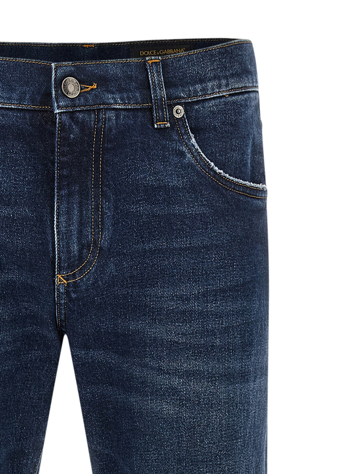 Dolce & Gabbana Logo Plaque Jeans - Blu | 6b1cbb6674ae731defd3f66a898a4708e4e33c7d