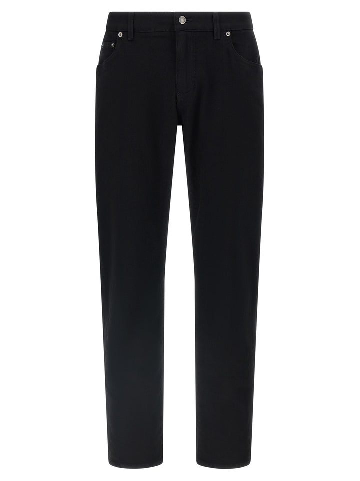 Dolce & Gabbana Logo Plaque Jeans - Nero | db11f6b4588e96a938f6cbc5282a6c3d6af37fba