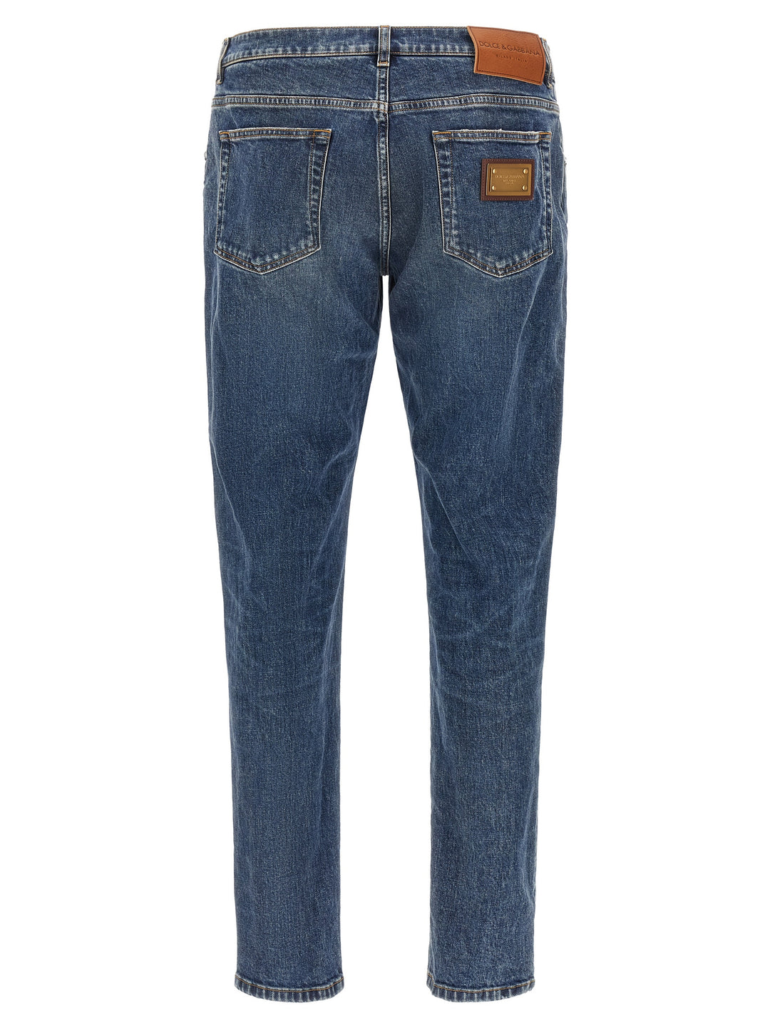 Dolce & Gabbana Logo Plaque Jeans - Blu | 561ed2d37fb7b5959517f0bb5ba931f9406dd38c