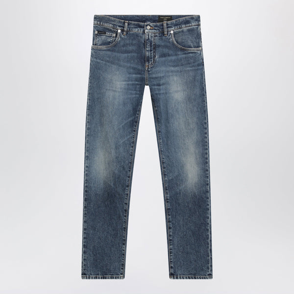 Slim-Fit Blue Washed Denim Jeans