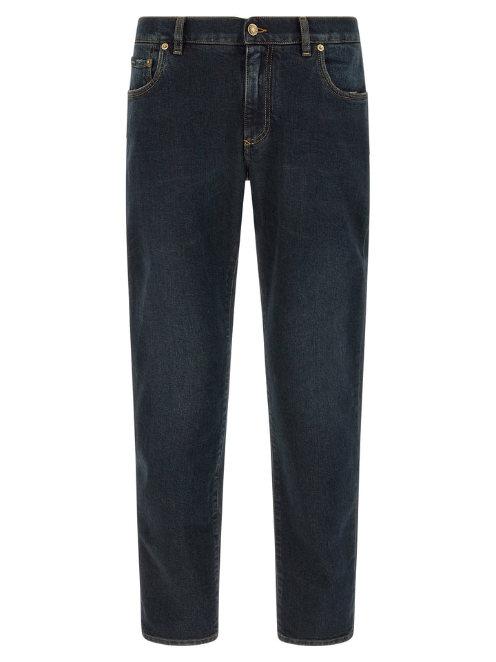 Dolce & Gabbana Logo Plaque Jeans - Blu | 6eafd3e29bbaecd9aa21569bf64db12966078d57