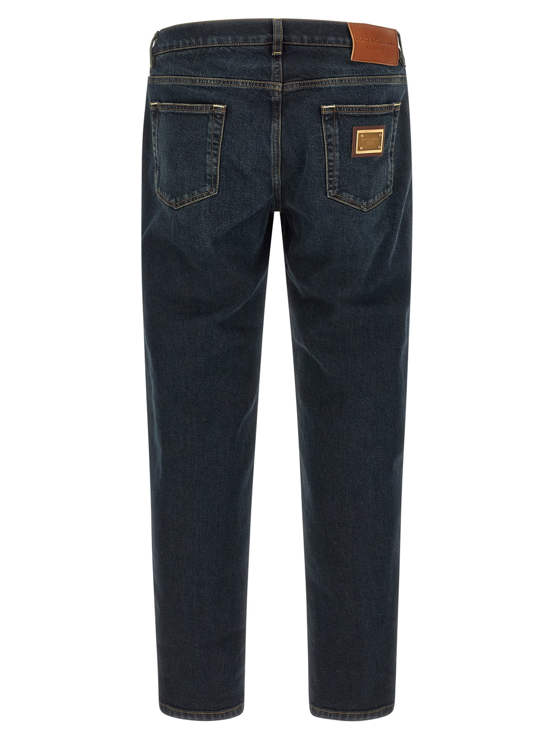 Dolce & Gabbana Logo Plaque Jeans - Blu | 56081bb3a45e8fbd35897f9db7a5b44996b97456
