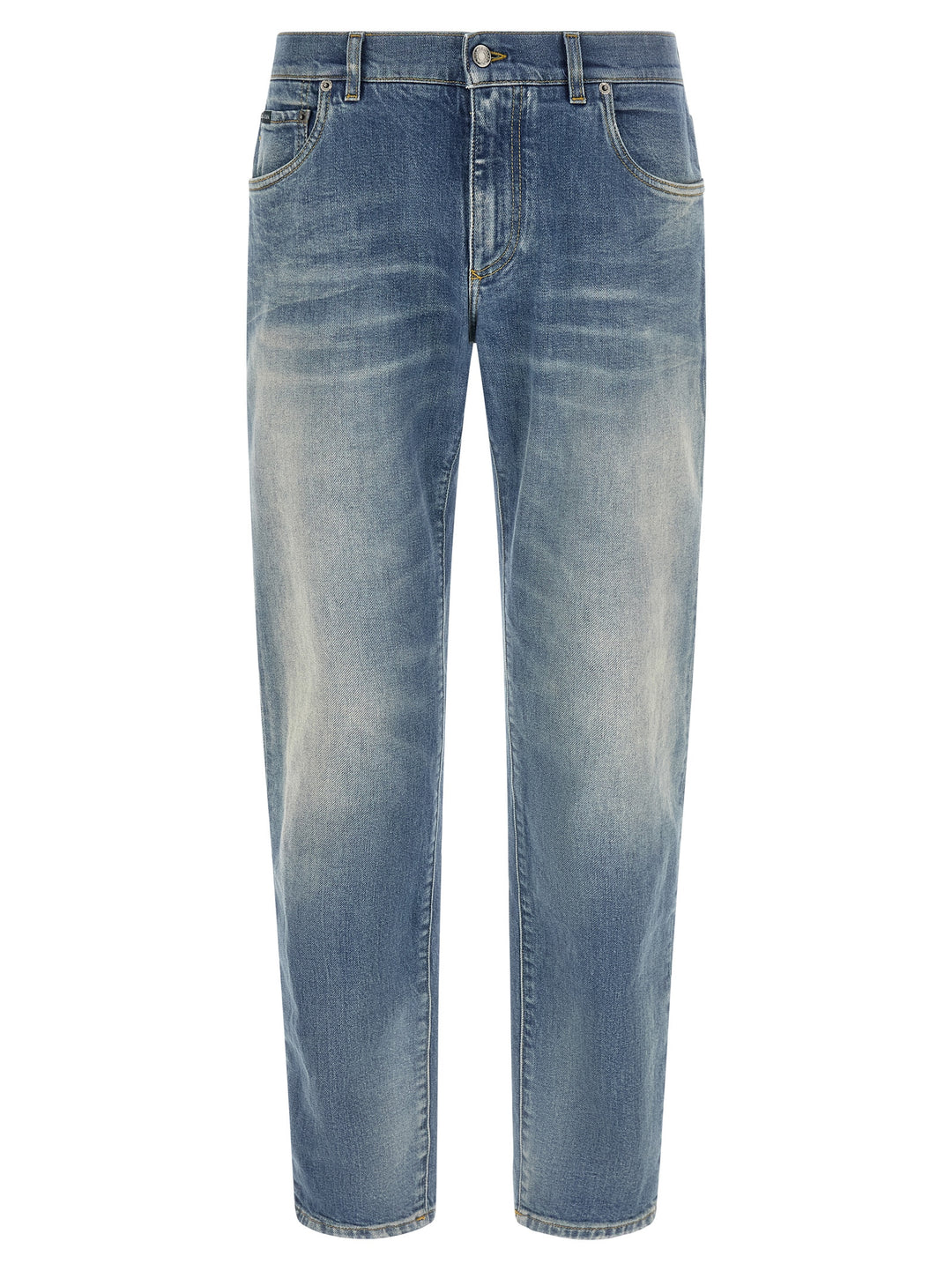 Dolce & Gabbana Logo Plaque Jeans - Blu | 4266d0d2e243f76e00db57378a54631c40fa5350