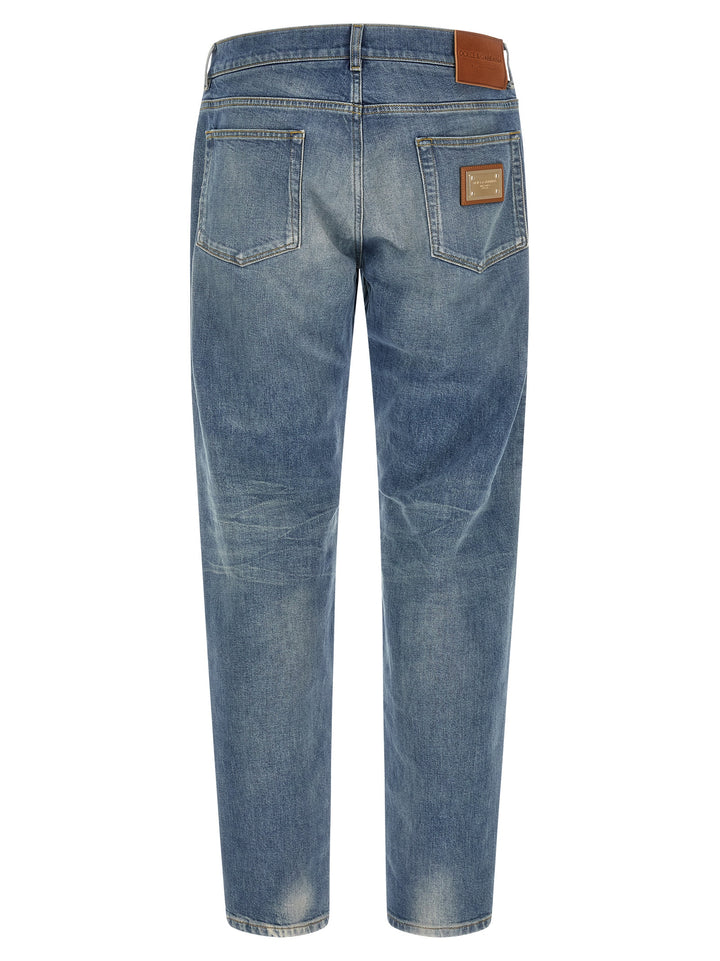Dolce & Gabbana Logo Plaque Jeans - Blu | d0089e9366d5fb09e6315783e17dd8c42c23f8c7