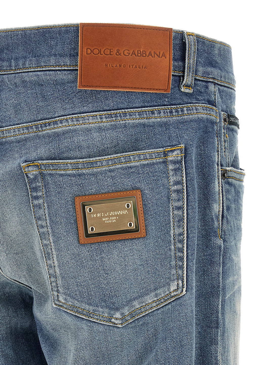 Dolce & Gabbana Logo Plaque Jeans - Blu | 7c7958d41396c8f9da999a3456ae2b7f2d889923