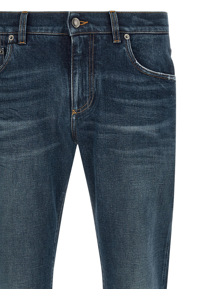 Dolce & Gabbana Logo Patch Jeans - Blu | ccc39ef6be23b8a05a3f13eb7848518509f133f0