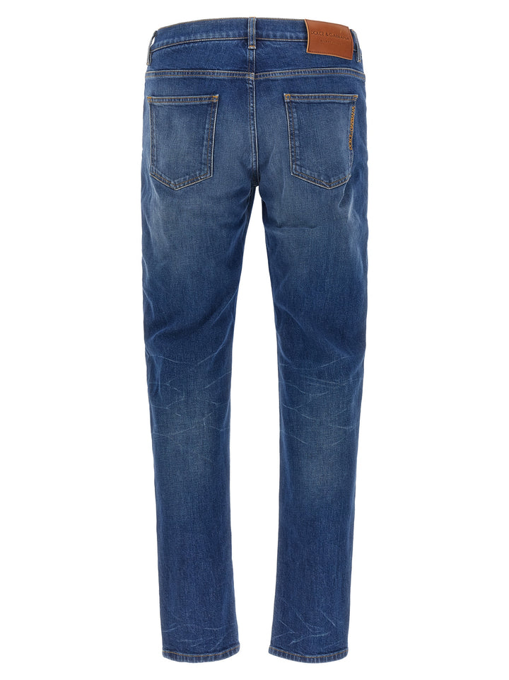 Dolce & Gabbana Logo Embroidery Jeans - Blu | eece5a784b1645b08c7931b7af662493c34cc0ab