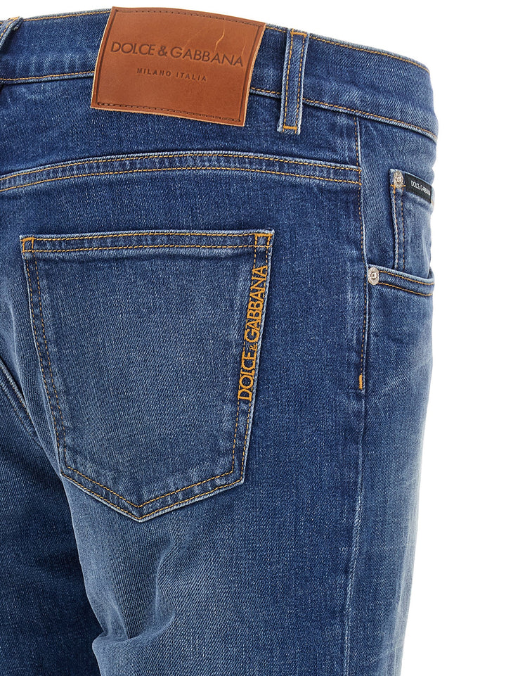 Dolce & Gabbana Logo Embroidery Jeans - Blu | a38efc7f7adfdda67bd544a19f9f219054360233