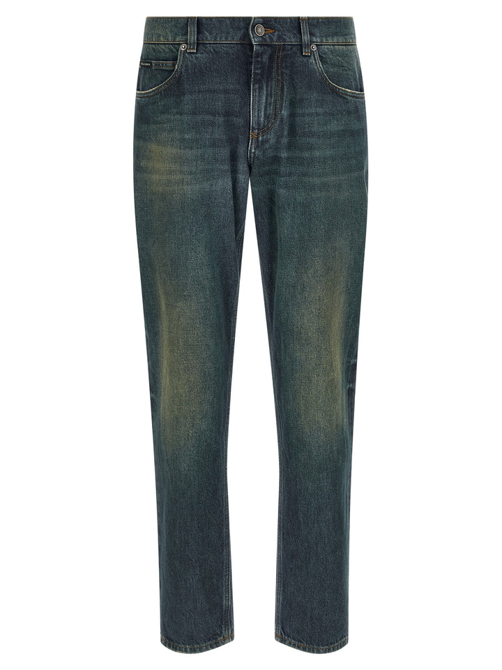 Dolce & Gabbana Logo Tag Jeans - Blu | b0bfa7c45ccfac0500c23a5c1b3de3d996acb6e6