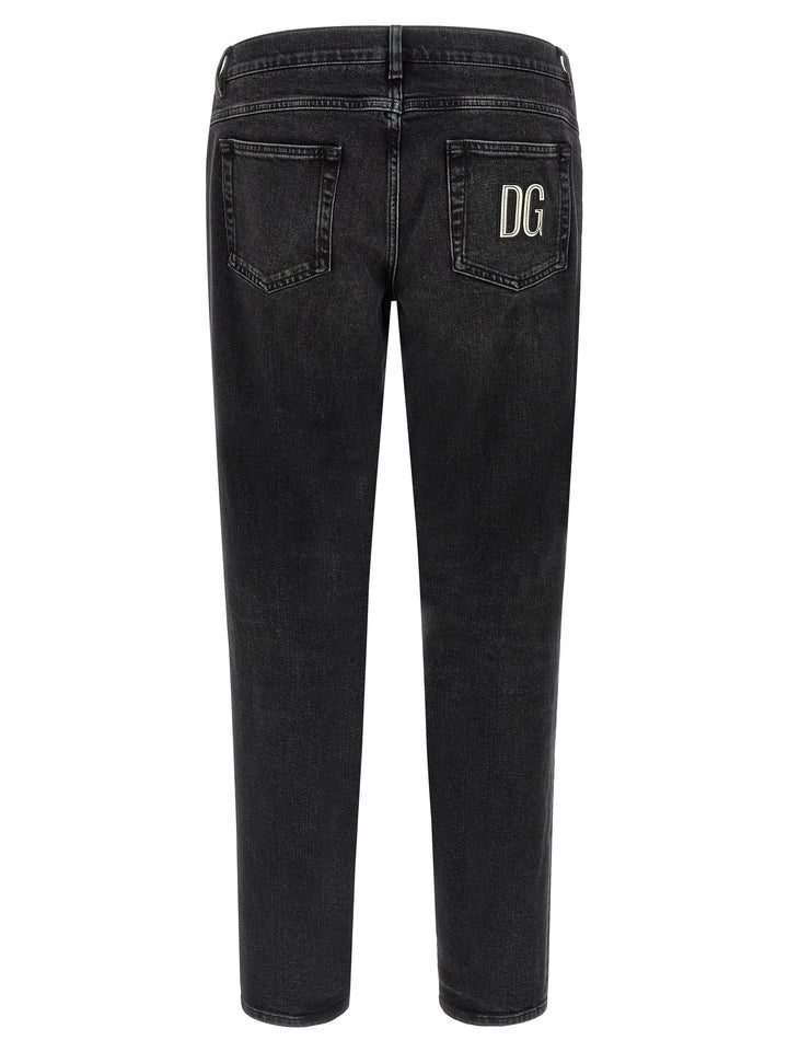Dolce & Gabbana Patch Dg Jeans - Nero | fa483ee13e1eda8f0d82735efad47daac73c487f
