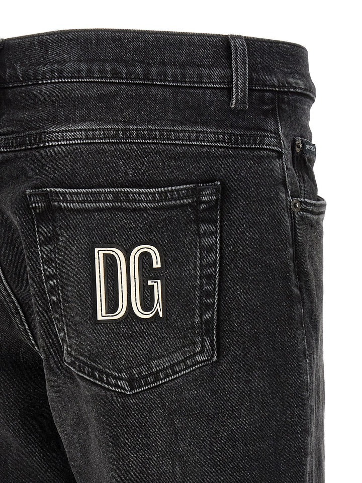 Dolce & Gabbana Patch Dg Jeans - Nero | bdca5f2d017459772ad0910e467b58822536e9cb