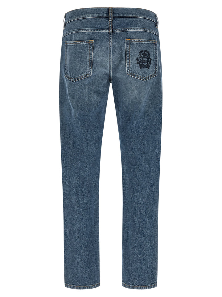 Dolce & Gabbana Heraldic Embroidery Jeans - Blu | 1785baa4f720c10d56dd040114e555d0ce100e64