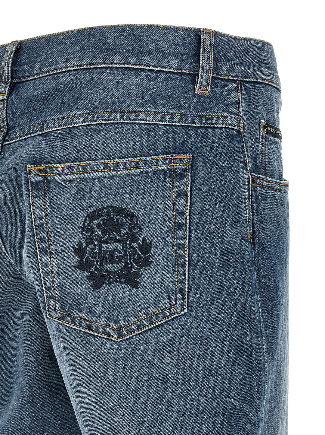 Dolce & Gabbana Heraldic Embroidery Jeans - Blu | 726ca15ae5ca7ee019c8441ae2749b1c4b153774