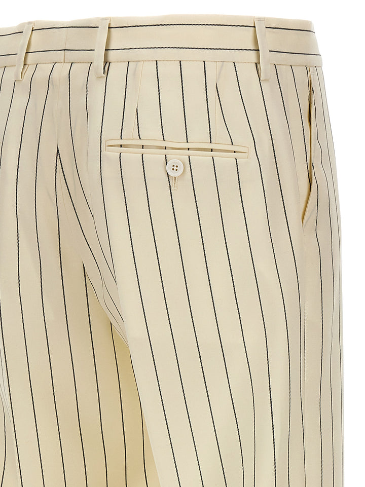 Pinstripe Pantaloni Bianco/Nero