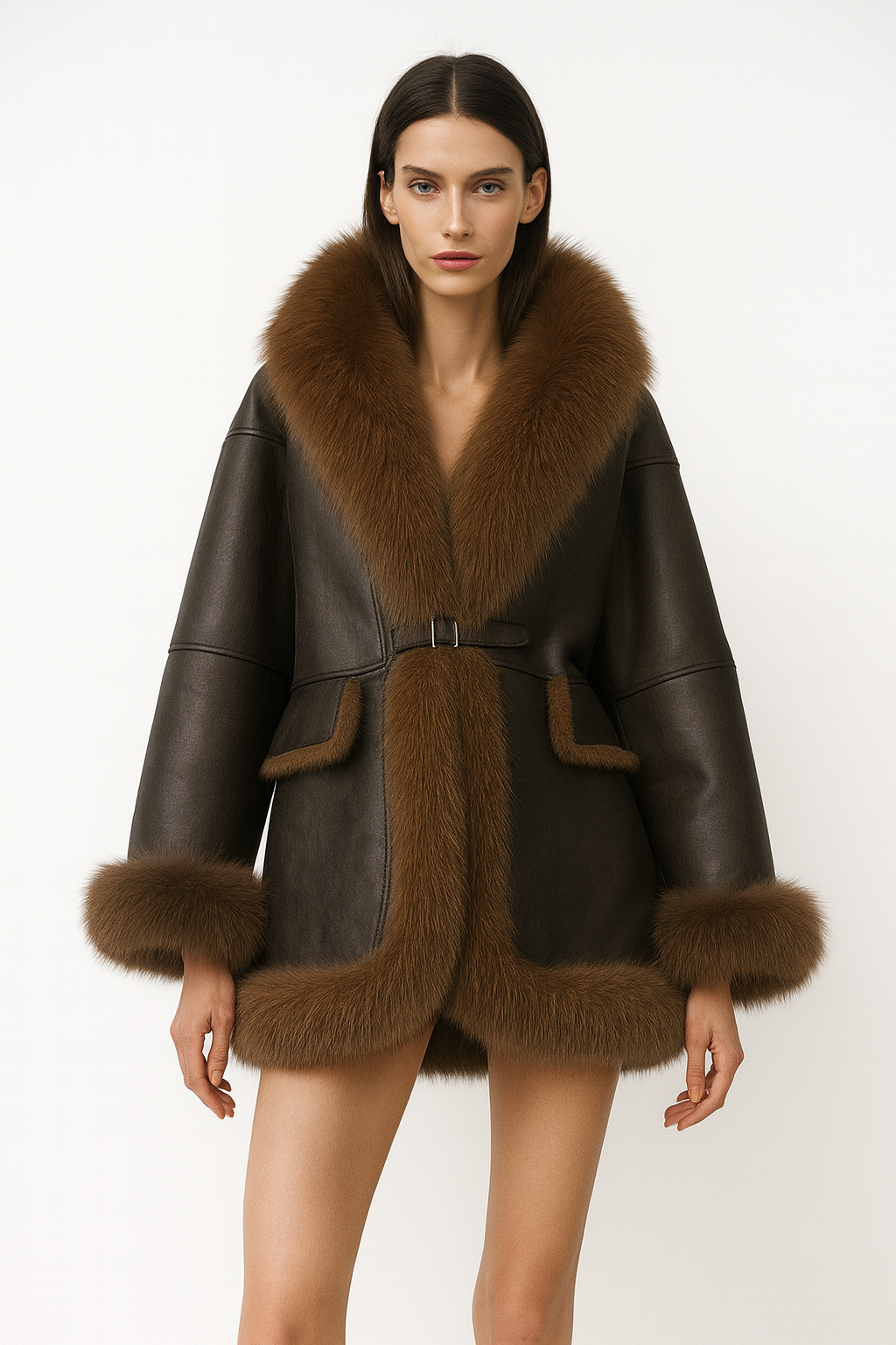 Giacca Alienne in Pelle Marrone