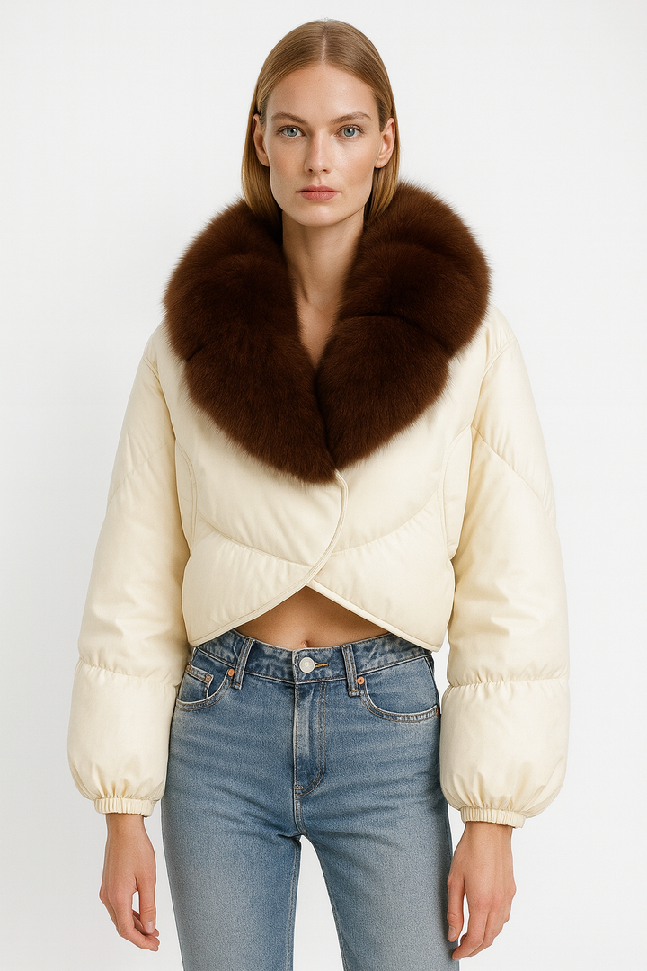 Giacca Begghy Bianca con Pelliccia