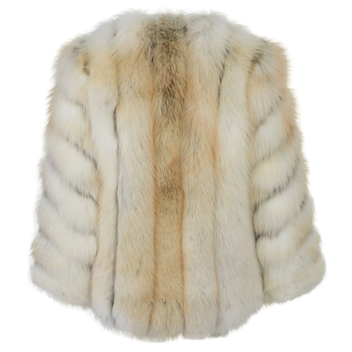 Giacca Iris Beige in Pelliccia di Volpe