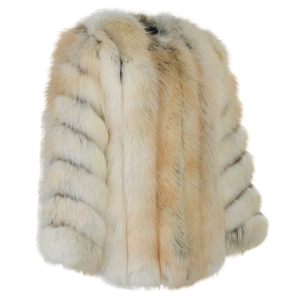 Giacca Iris Beige in Pelliccia di Volpe