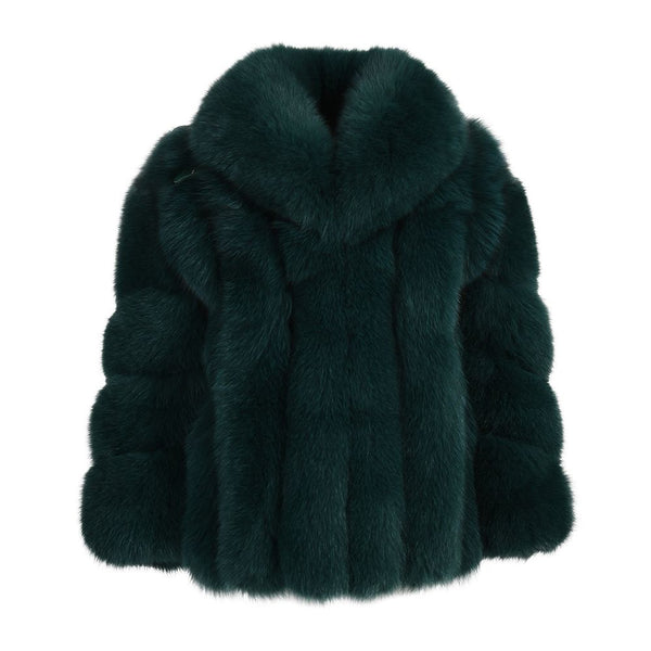 Chaqueta Love verde de piel de zorro