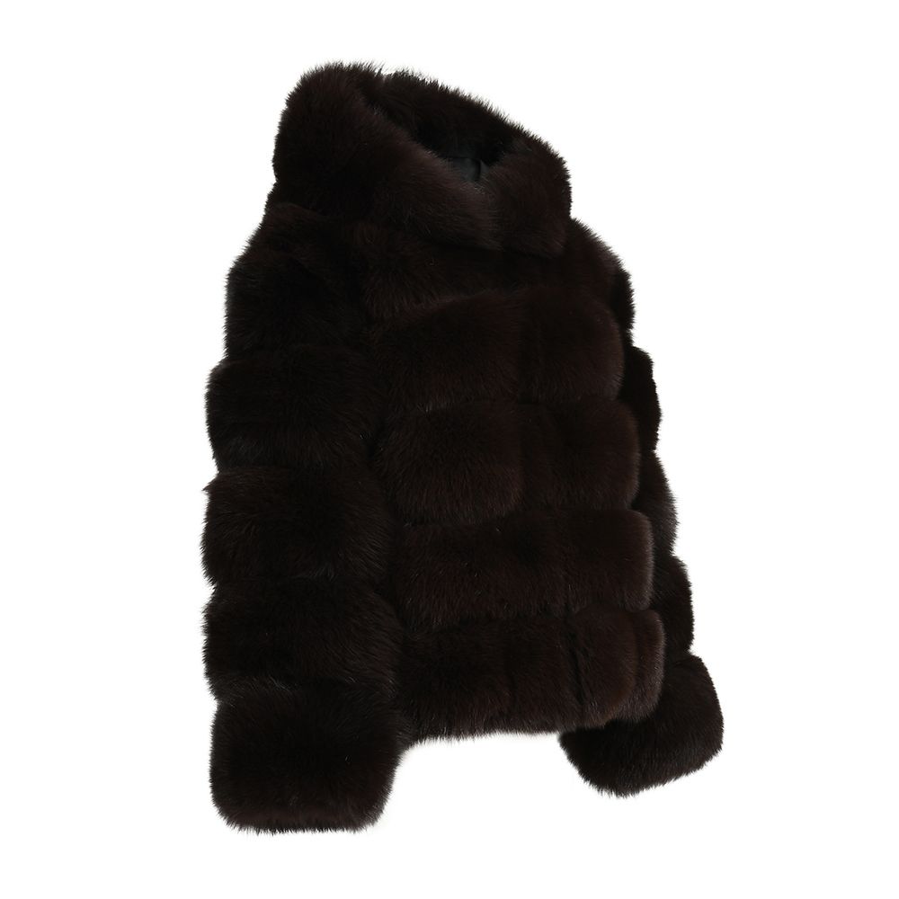 Giacca Saphira Marrone Scuro in Pelliccia di Volpe