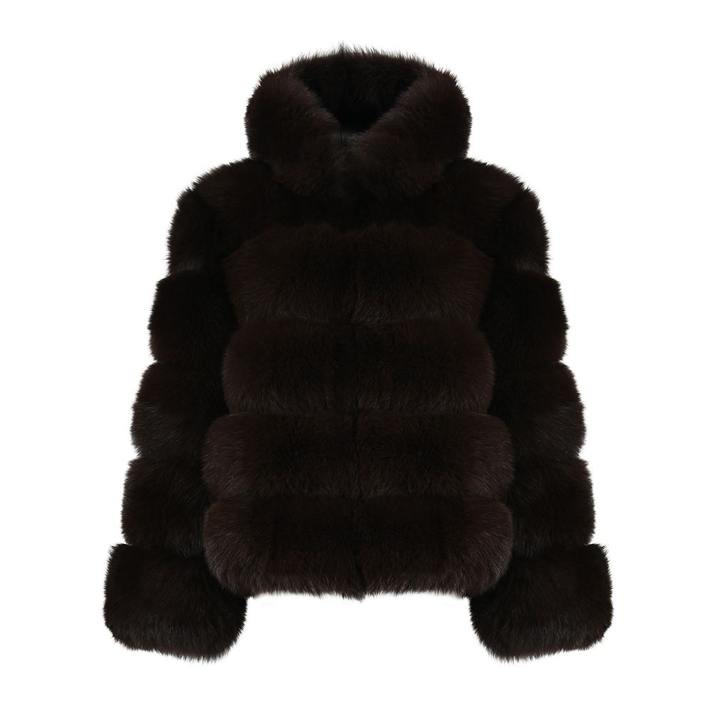 Giacca Saphira Marrone Scuro in Pelliccia di Volpe