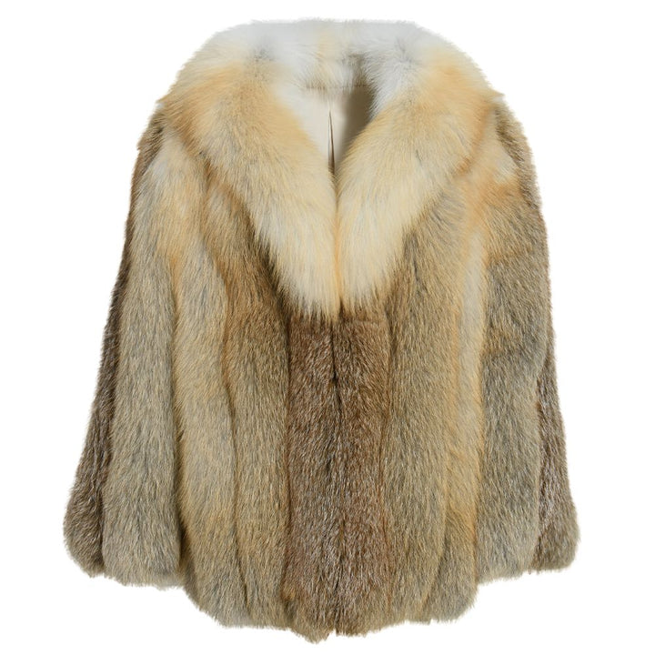 Giacca Selene Multicolore in Pelliccia di Volpe