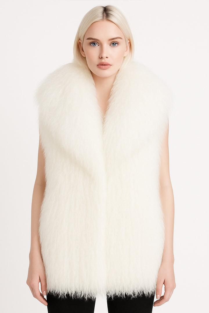 Gilet Tania Bianco in Mongolia