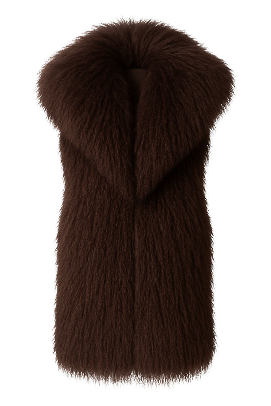 Gilet Tania Marrone in Mongolia