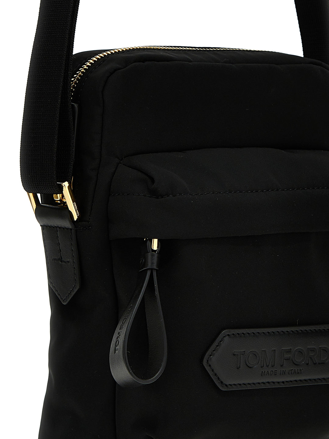 Tom Ford Logo Nylon Crossbody Bag Borse a Tracolla - Nero | f9685233826d3ba2f3a4621ad56d68a519d6def4