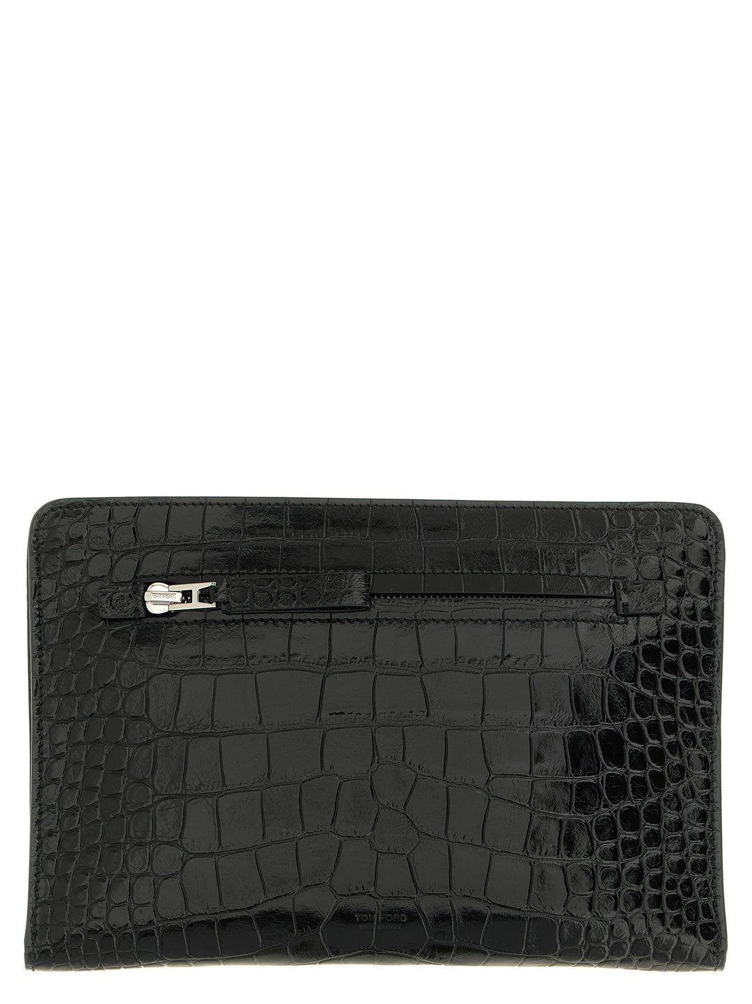 Tom Ford Croc Print Leather  Bag Clutch - Nero | 798ef6adad0e0f074374e8fe6d2c94b031be7424