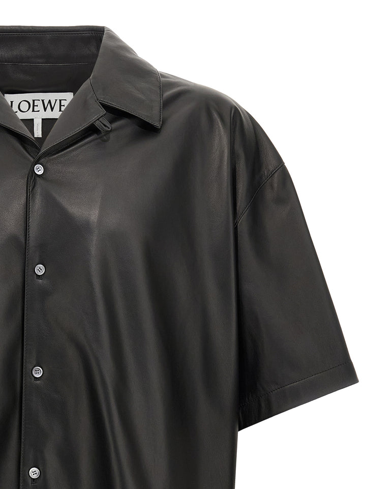 Loewe Nappa Leather Shirt Camicie - Nero | e8219760fa5a41f7e74e86591299e0233d37c2af