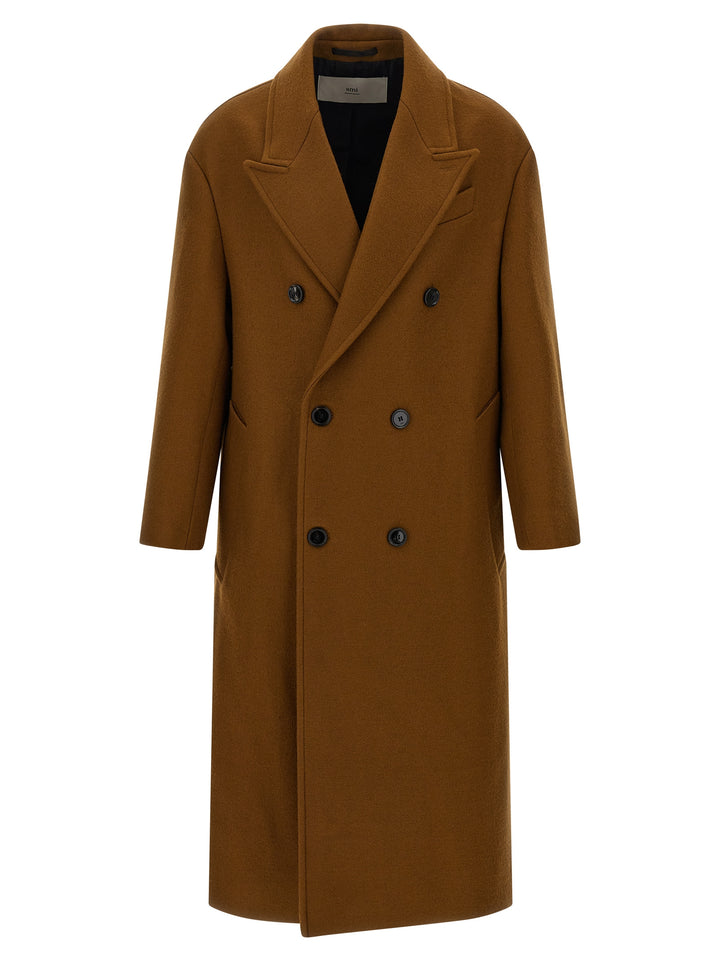 Ami Paris Double-Breasted Coat Trench e Impermeabili - Marrone | 162193678b4917eef538940c76a02e2a2e5d6b62