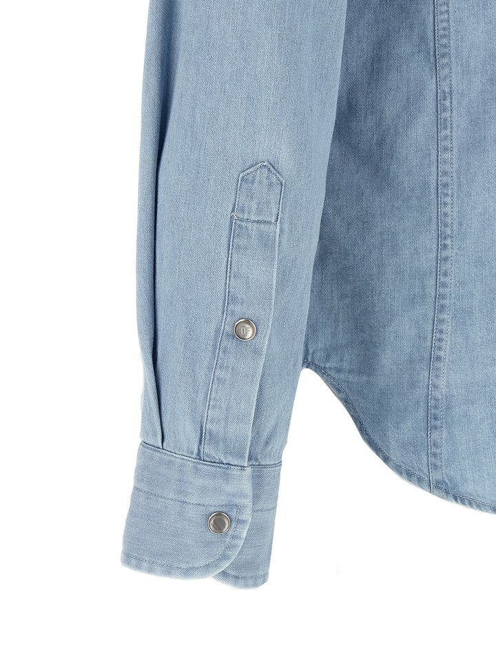 Tom Ford Western Camicie - Celeste | e66c2b267e29d7209f8bf060badb133e25500097