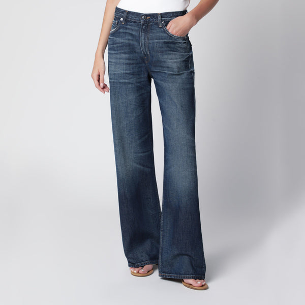 Haikure Korea Jeans In Washed Dark Blue Denim