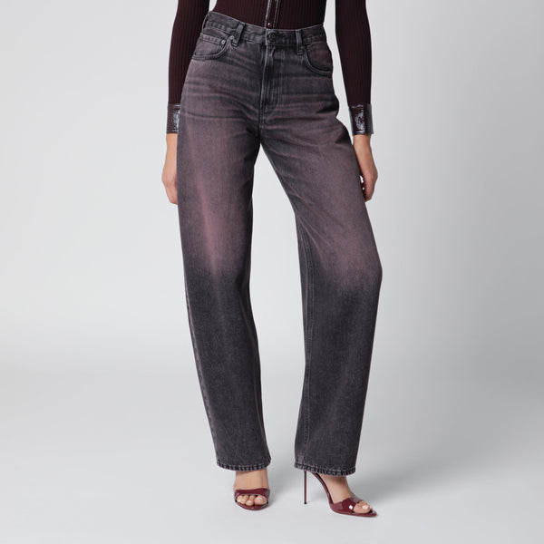 Washed Black-Pink Denim Jeans