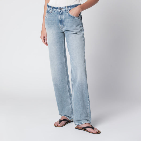 Lisa Straight-Leg Jeans In Cotton Denim, Light Blue