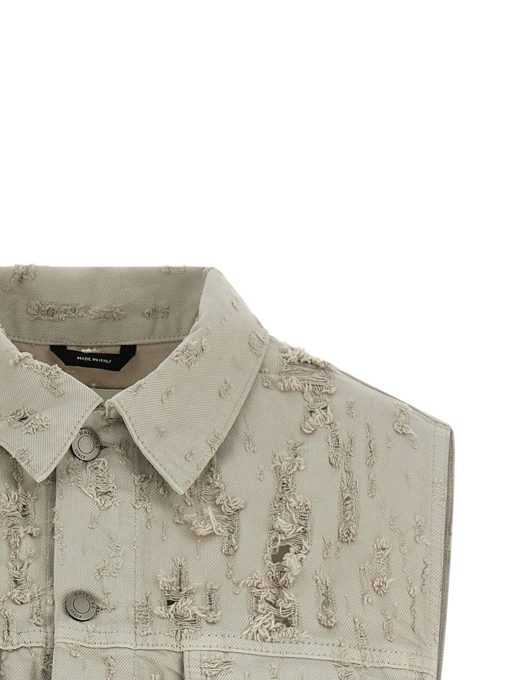 Haikure Ryder Bull Destroy Gilet - Grigio | ed954dd0a5fef8e8ec26426cf0e028d63b3d2137