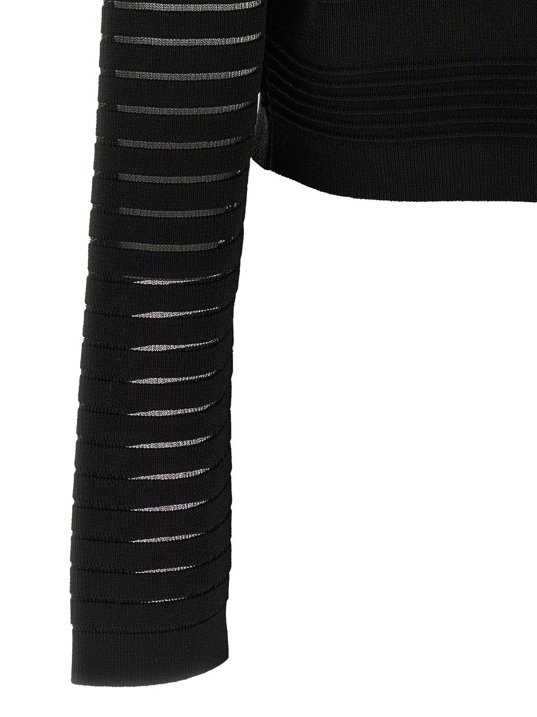 Balmain Semi-Transparent Stripes Cardigan Maglioni - Nero | ea1ab80ce77f671ef61a821452c4eef26cb46be3