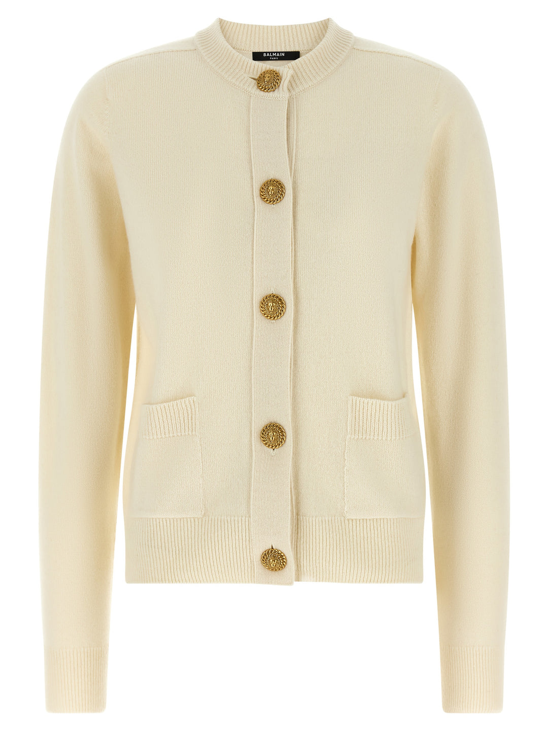Balmain Eco-Cashmere Cardigan Maglioni - Bianco | 84499528dc64f91e07e143be28f9b71ce288b616