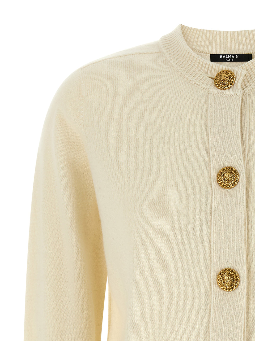 Balmain Eco-Cashmere Cardigan Maglioni - Bianco | 3b51955929d4c8a622aae6405a1043ecb6e84738