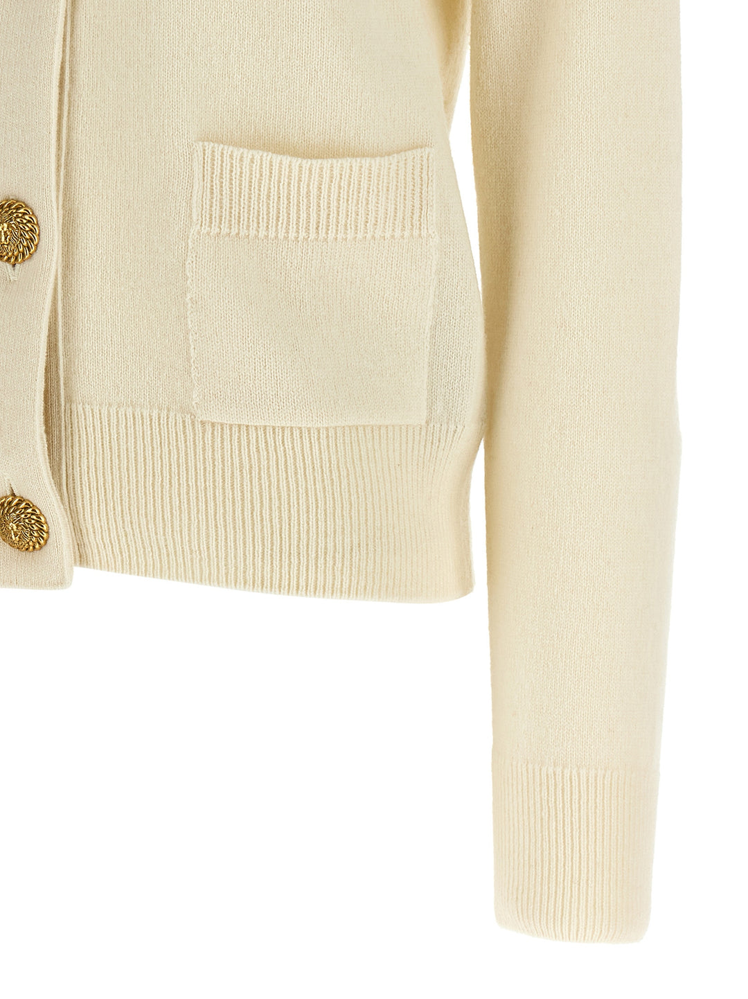 Balmain Eco-Cashmere Cardigan Maglioni - Bianco | a17f8d39ebe9f1e5178ce6a7afd3c16536d47664