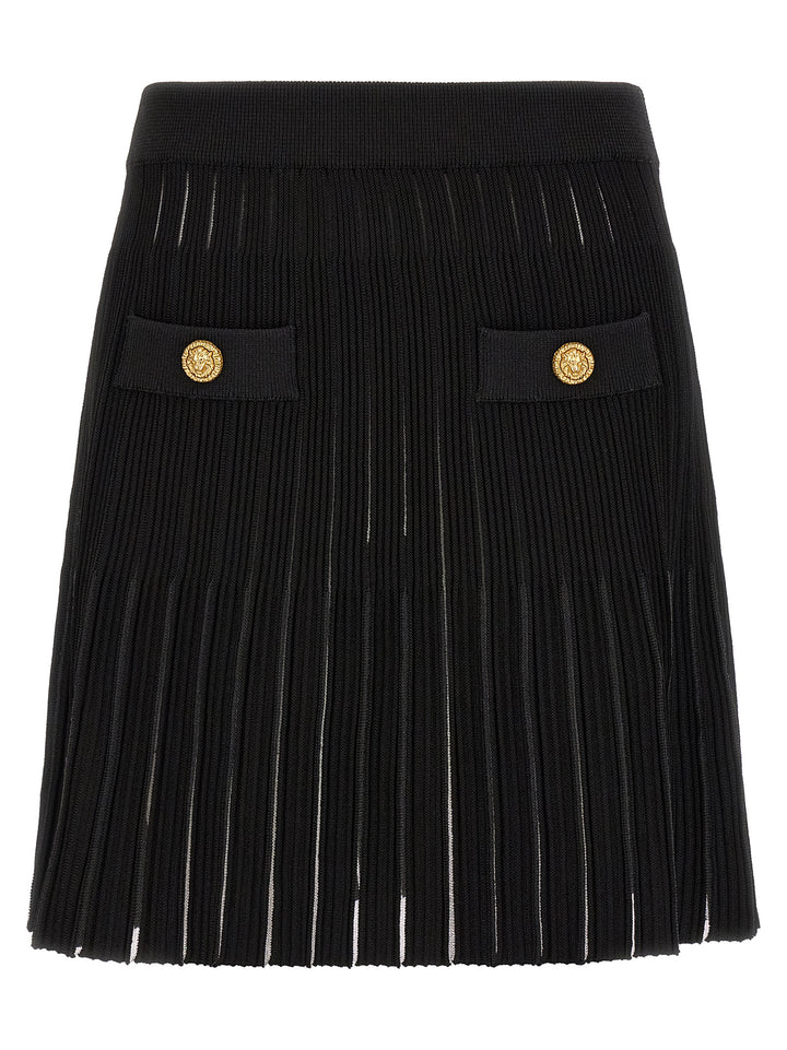 Balmain Pleated Skirt Gonne - Nero | 9bafa14c4496af4bda031cc48f67efdd06665ab5