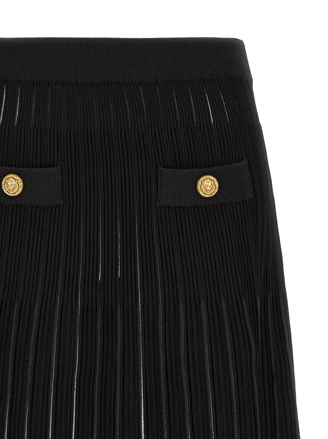 Balmain Pleated Skirt Gonne - Nero | 840ed0652d46d07db42bdb095bebf1c1f1120f3a