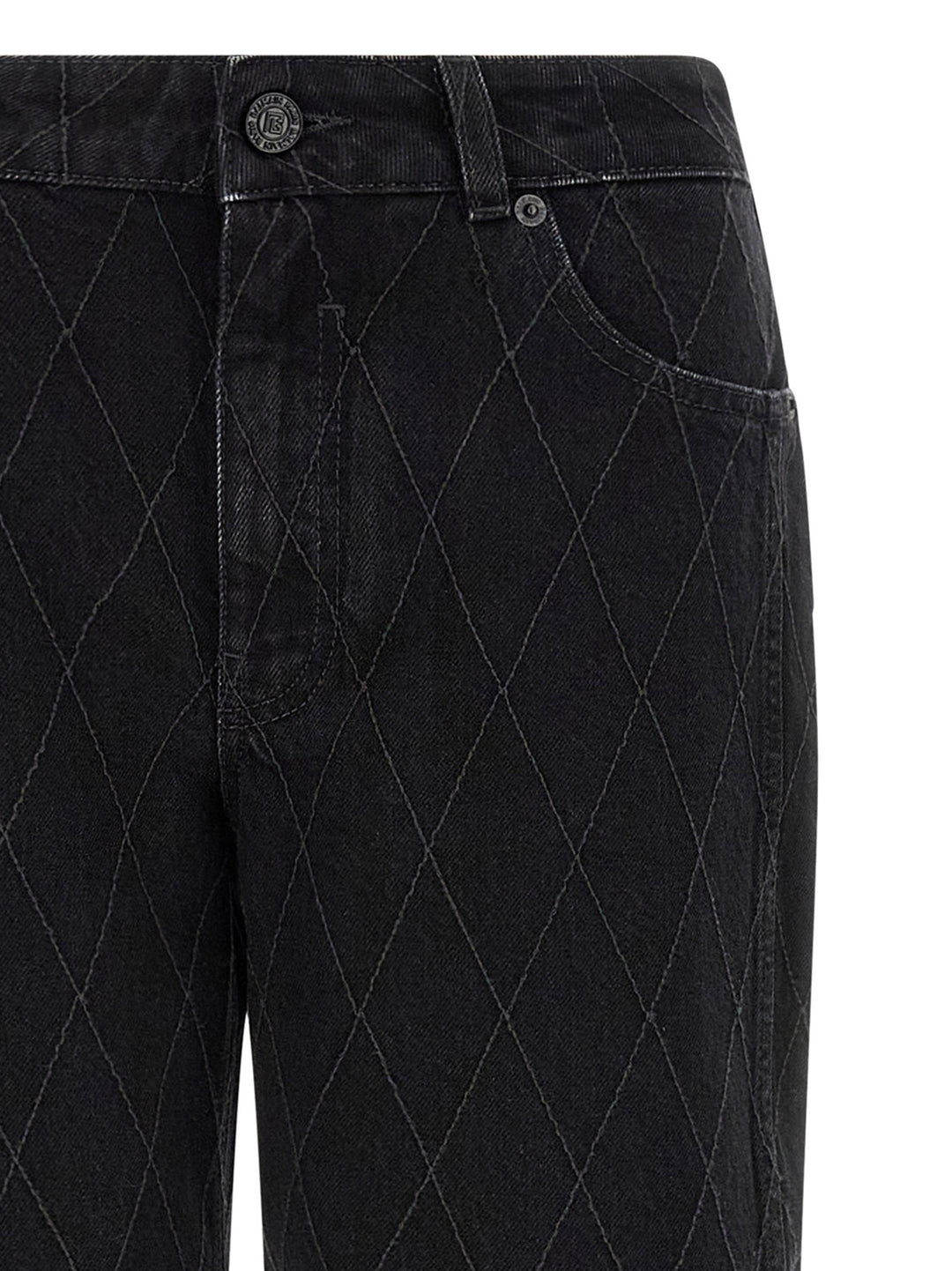 Balmain Diamond-Shaped Jeans - Nero | 73ac3b795535127af49ee8f1a68727371bdfbe27