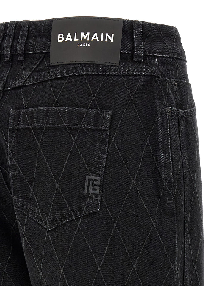 Balmain Diamond-Shaped Jeans - Nero | 9b4aa7b8fa40e4a748d9ce20c9337d9965a6a33d