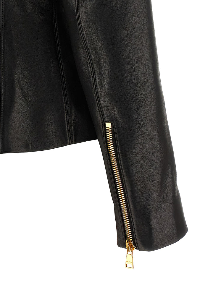 Balmain Leather Jacket Puffer Jackets - Nero | eb8862d954ccb2152227f4d260619d19eb271f21